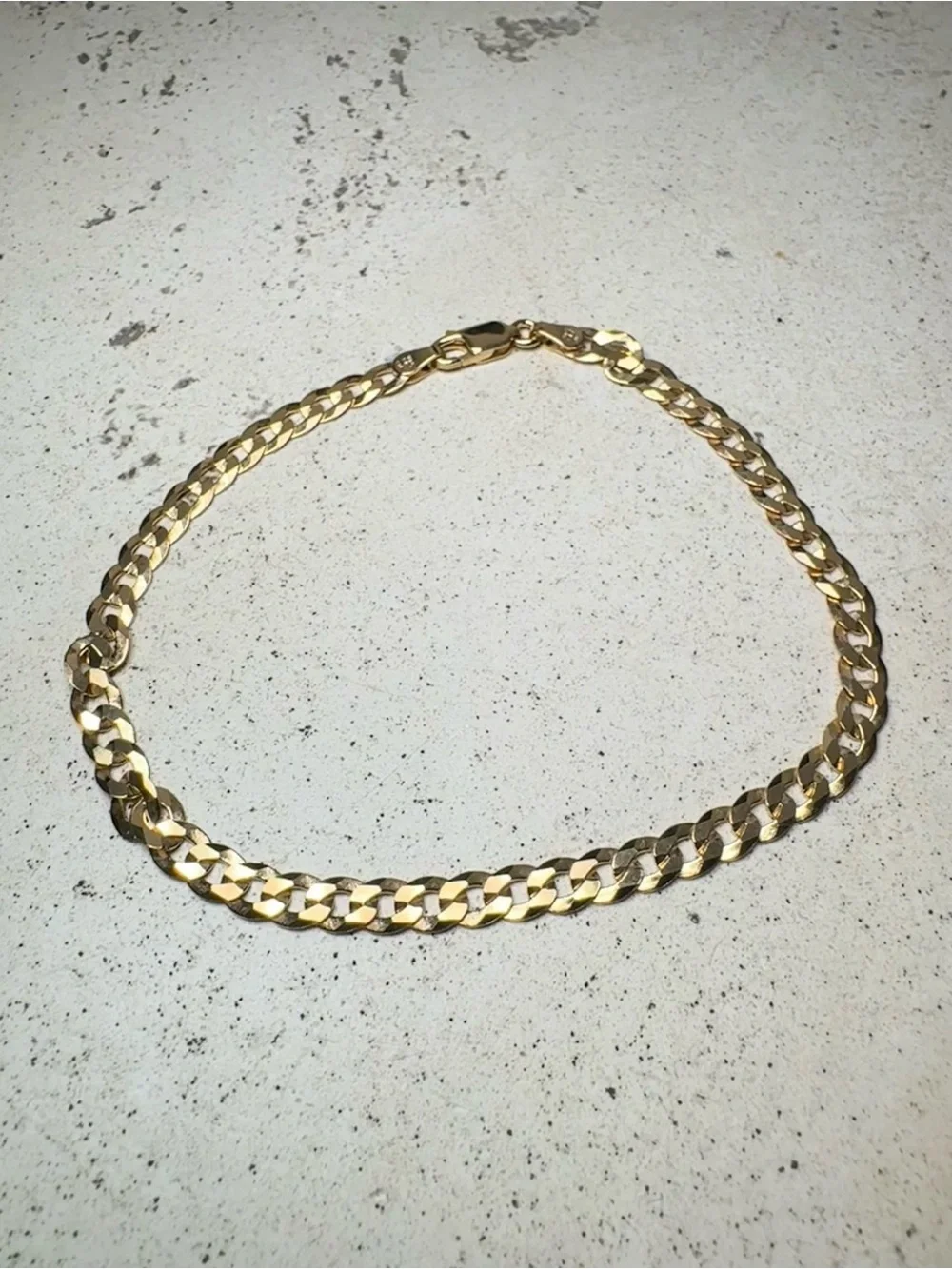 Italian 18K Gold Plated 925 Sterling Silver Cuban Bracelet
